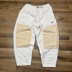 Tan and Cream White Nike Track Parachute Pants Womens XL
